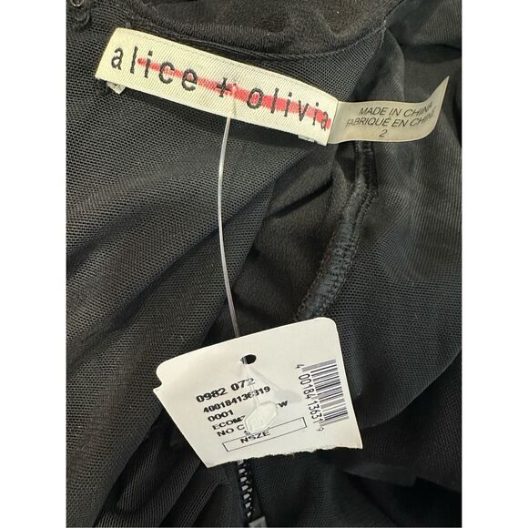 Alice + Olivia Katherina Long Sleeve Dress With Fringe Size US 2 $550 - Picture 11 of 11